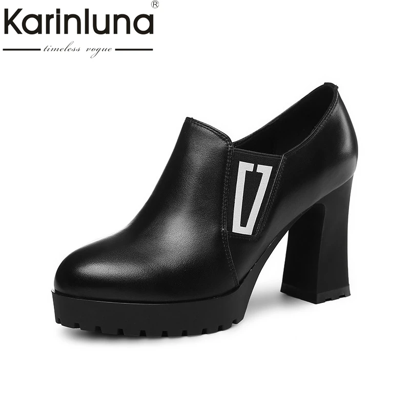 KarinLuna 2018 Spring Autumn Brand Genuine Leather Women Deep Pumps Super High Heels Platform Shoes Woman slip-on Ol Shoe
KarinLuna 2018 Spring Autumn Brand Genuine Leather Women Deep Pumps Super High Heels Platform Shoes Woman slip-on Ol Shoe