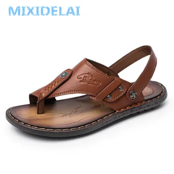 2019 New Men Sandals Genuine Leather Summer Non-slip Men's shoes Outdoor Breathable Beach Shoes Men Flip Flops Big Size 38-46
2019 New Men Sandals Genuine Leather Summer Non-slip Men's shoes Outdoor Breathable Beach Shoes Men Flip Flops Big Size 38-46
