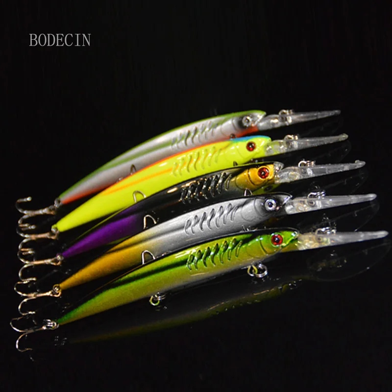 15.2cm 12.5g minnow fishing lures plastic baits hard lures bass crank baits 2#WH