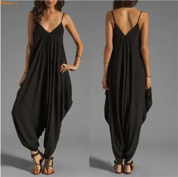 low cut V neck sexy gallus jumpsuits loose casual beach leggings
low cut V neck sexy gallus jumpsuits loose casual beach leggings