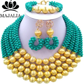 Majalia Fashion Teal green Nigerian Wedding African Jewelry Set Crystal Necklace Bride Jewelry Sets Free Shipping 3LI023 
Majalia Fashion Teal green Nigerian Wedding African Jewelry Set Crystal Necklace Bride Jewelry Sets Free Shipping 3LI023
