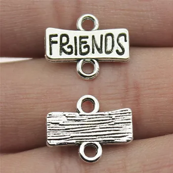 WYSIWYG 10pcs/lot Jewelry DIY Handmade Craft Charms Antique Silver Color 13x15mm Friends Plate Connector
WYSIWYG 10pcs/lot Jewelry DIY Handmade Craft Charms Antique Silver Color 13x15mm Friends Plate Connector