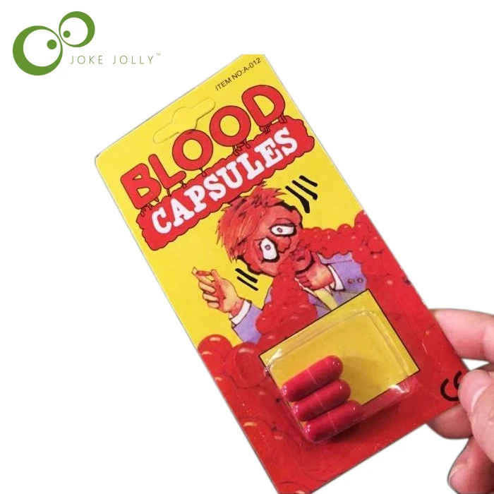 6 pcs/set Safty Funny Blood Pill Trick Toys Whimsy Prop Vomiting Blood Capsule April Fool's Day Joke Toys GYH
6 pcs/set Safty Funny Blood Pill Trick Toys Whimsy Prop Vomiting Blood Capsule April Fool's Day Joke Toys GYH