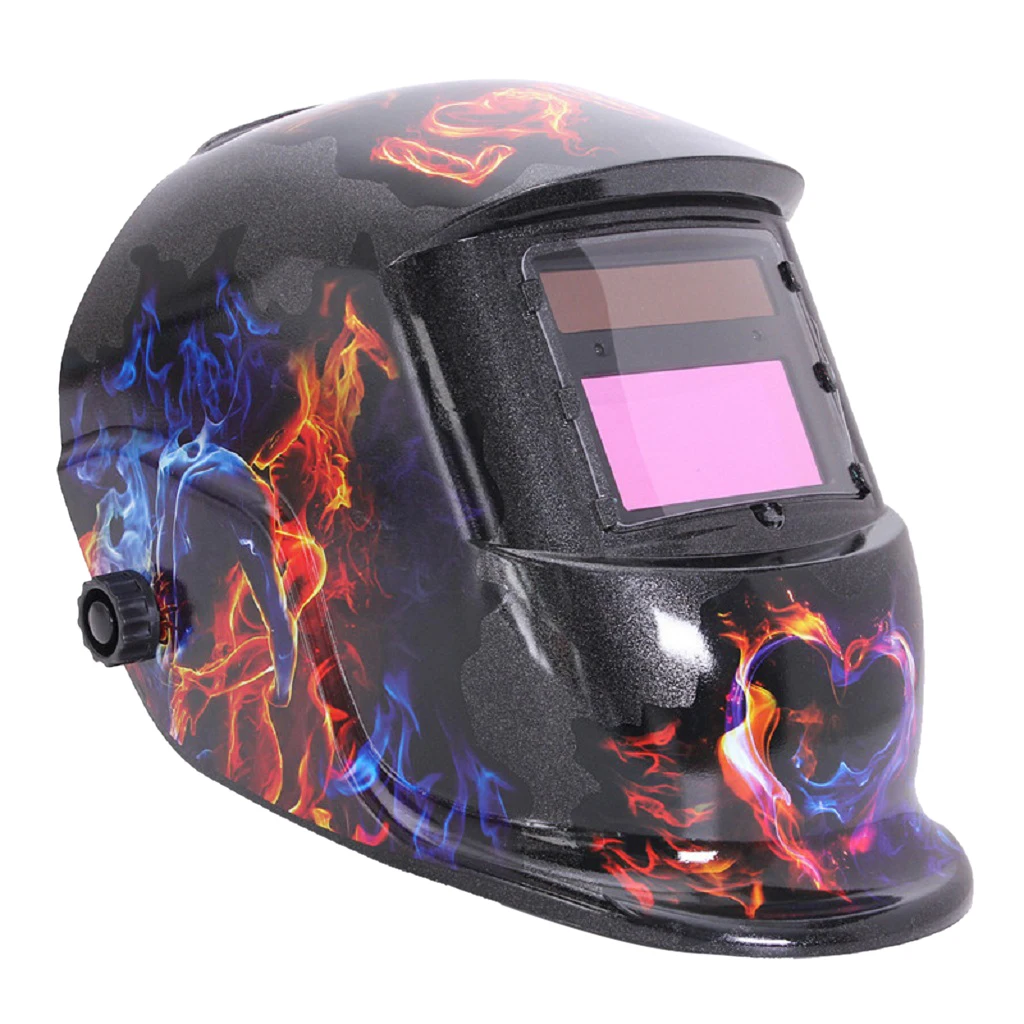 Auto Darkening Solar Welding Grinding Helmet Mask - Fire retardant, UV & IR protection, Solar panal+li battery