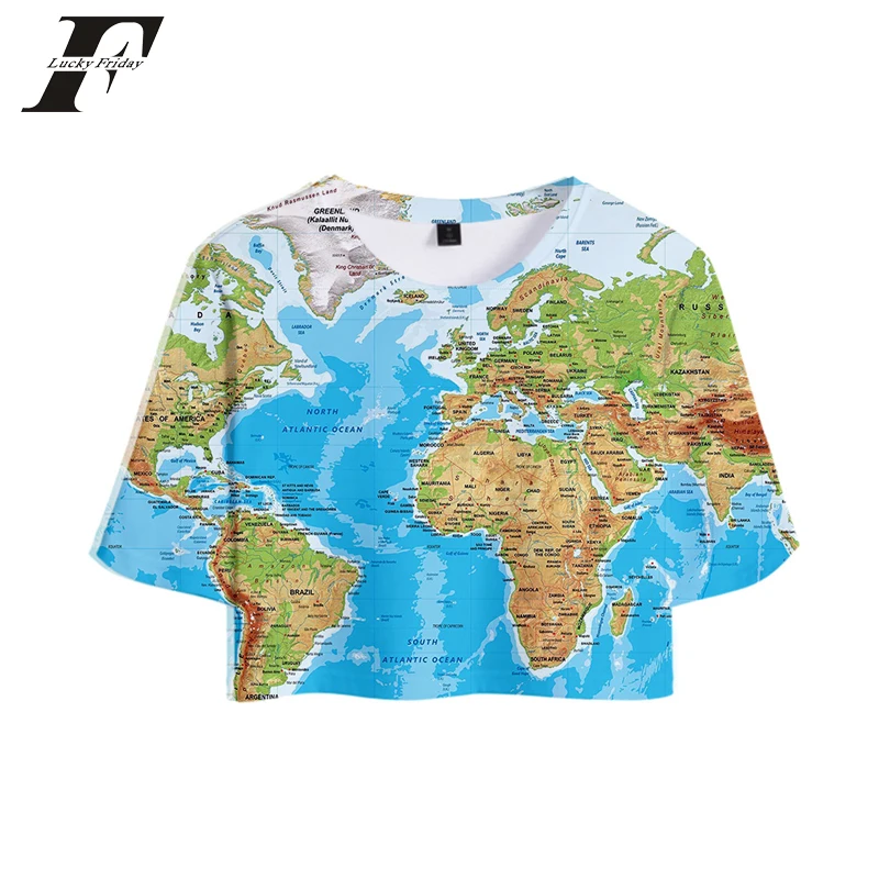 WORLD MAP t shirt women National plate country section harajuku 3D print Tops Girl Short t-shirt Sexy Casual Tshirt Clothes
WORLD MAP t shirt women National plate country section harajuku 3D print Tops Girl Short t-shirt Sexy Casual Tshirt Clothes
