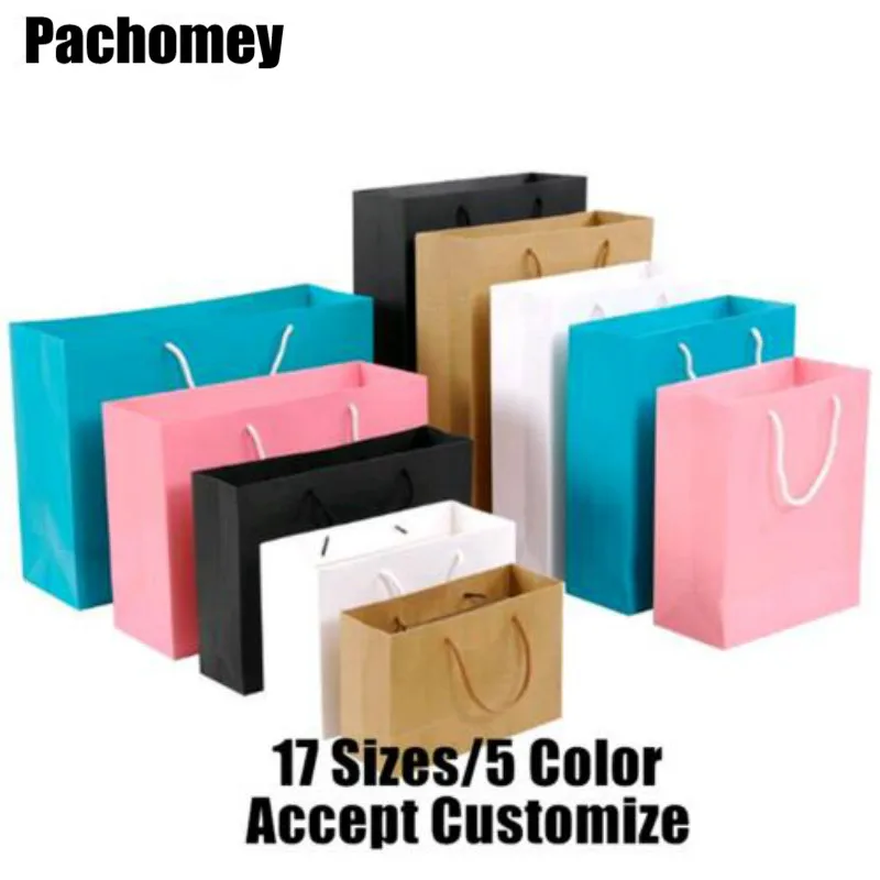 bag with cotton rope handle 5 colors 17sizes for gift package