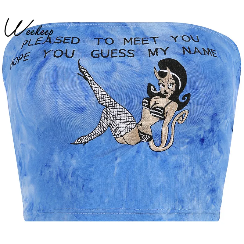 Weekeep Women Letter Embroidery Tube Top Cropped Sexy Bodycon Strapless Bandeau 2019 Summer Strretwear Crop Tbue Tops
Weekeep Women Letter Embroidery Tube Top Cropped Sexy Bodycon Strapless Bandeau 2019 Summer Strretwear Crop Tbue Tops