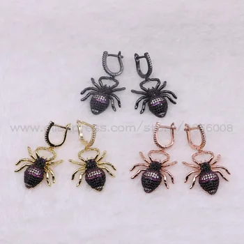4 Pairs Mix color micro pave Cubic zircon inset earring High quality bugs Spider earrings bugs earrings jewelry earrings 3311
4 Pairs Mix color micro pave Cubic zircon inset earring High quality bugs Spider earrings bugs earrings jewelry earrings 3311
