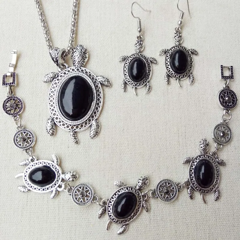 Wholesale Vintage Black Green Jewelry Set Fashion Women Jewelry Set Antique Red Color Turtle Round Stone Pendant Necklace Sets
Wholesale Vintage Black Green Jewelry Set Fashion Women Jewelry Set Antique Red Color Turtle Round Stone Pendant Necklace Sets