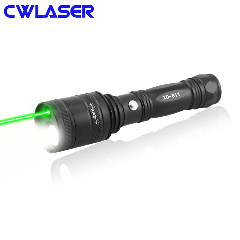 

CWLASER 2-in-1 3-Mode 5mW 532nm Green Laser Pointer with Zoomable 600 Lumens LED Flashlight (Black)