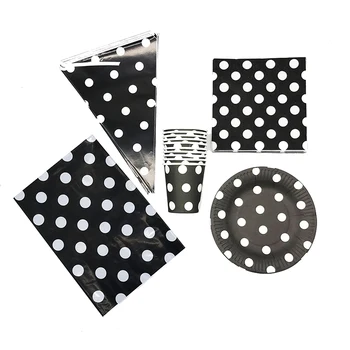 51pcs/pack polka dots theme disposable party sets black polka dots theme plates cups napkins black dots party set
51pcs/pack polka dots theme disposable party sets black polka dots theme plates cups napkins black dots party set