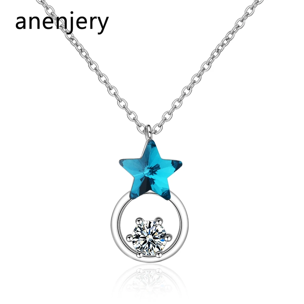 anenjery Simple Blue Star Single AAA Zircon Pendant 925 Sterling Silver Necklace For Women Chain choker collier S-N348
anenjery Simple Blue Star Single AAA Zircon Pendant 925 Sterling Silver Necklace For Women Chain choker collier S-N348