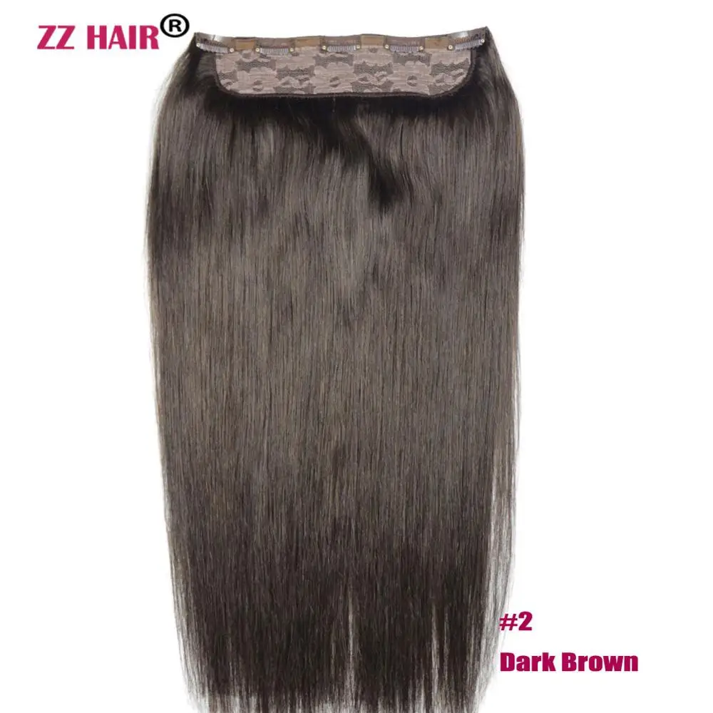 ZZHAIR 100g 200g 16 " 28" фабричного производства Волосы Remy Одна деталь Набор 5 клип в 100%