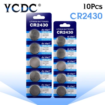 10pcs/pack CR2430 Lithium Button Battery DL2430 BR2430 KL2430 Cell Coin Batteries 3V CR 2430 For Watch Electronic Toy Remote
10pcs/pack CR2430 Lithium Button Battery DL2430 BR2430 KL2430 Cell Coin Batteries 3V CR 2430 For Watch Electronic Toy Remote