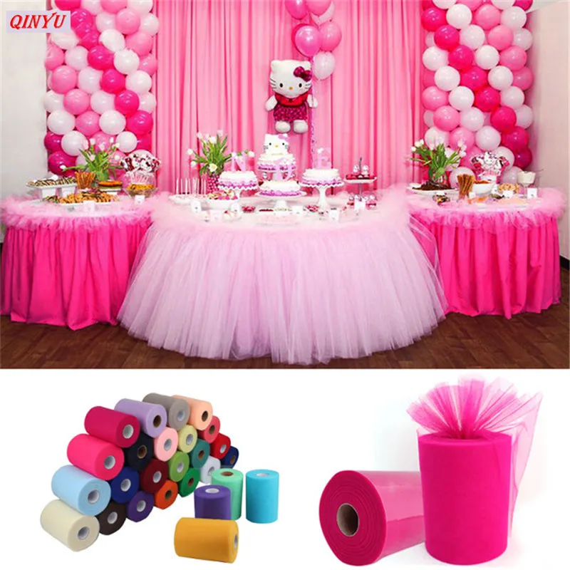 Home Tulle Roll Fabric Spool For Wedding Engagement Birthday Baby