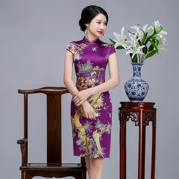Hot Sale Lady Short Phoenix Silk Chinese Dress Oversize Women Elegant Qipao Slim High Splits Mandarin Collar Cheongsam S-3XL
Hot Sale Lady Short Phoenix Silk Chinese Dress Oversize Women Elegant Qipao Slim High Splits Mandarin Collar Cheongsam S-3XL