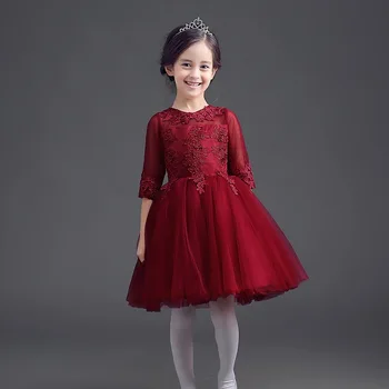girls wine red half sleeve 2017 princess party formal kids dresses size 100~160 lace vintage Chinese style
girls wine red half sleeve 2017 princess party formal kids dresses size 100~160 lace vintage Chinese style