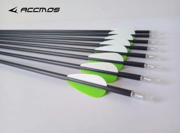 

12pc Pure Carbon Arrow ID 4.2 mm Carbon Arrows 28"-32" spine 600 700 800 900 1000 1300 with Stainless Steel Arrow Head archery