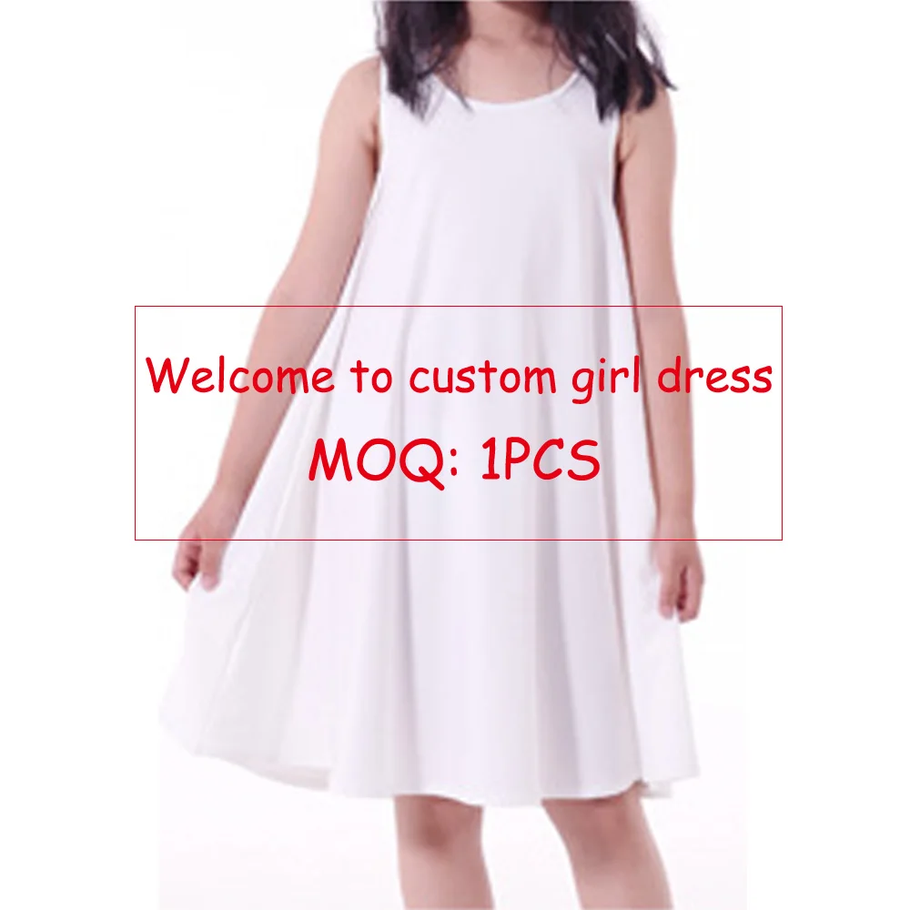 custom summer new girls dress digital printing wholesale and dropshipping