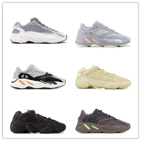 

700 Running Shoes Men Women Wave Runner Inertia Mauve Kanye West Sports Sneakers Static 500 Salt Utility Black Blush Trainers