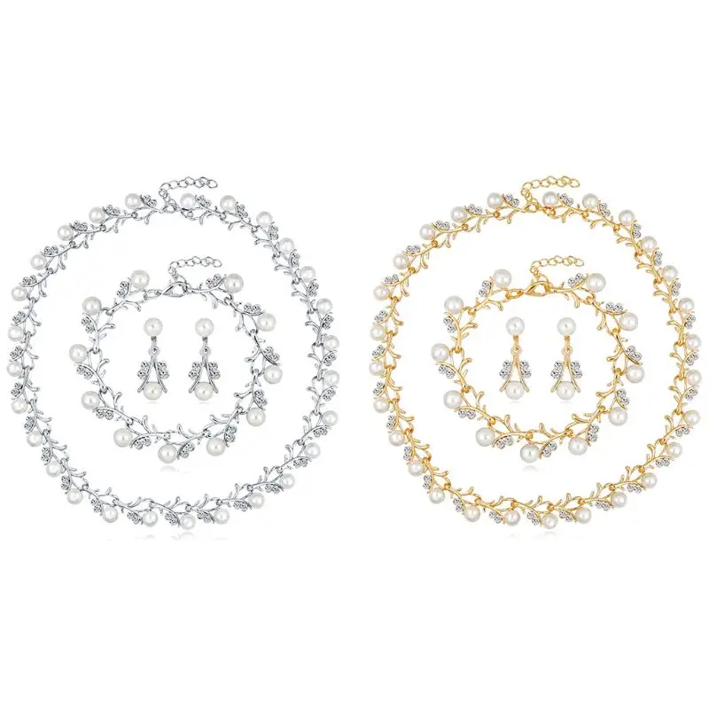 1 Set Necklace Earrings imitation Pearl Elegant Floral Bridal Wedding Party Gift Exquisite Jewelry Sets
1 Set Necklace Earrings imitation Pearl Elegant Floral Bridal Wedding Party Gift Exquisite Jewelry Sets