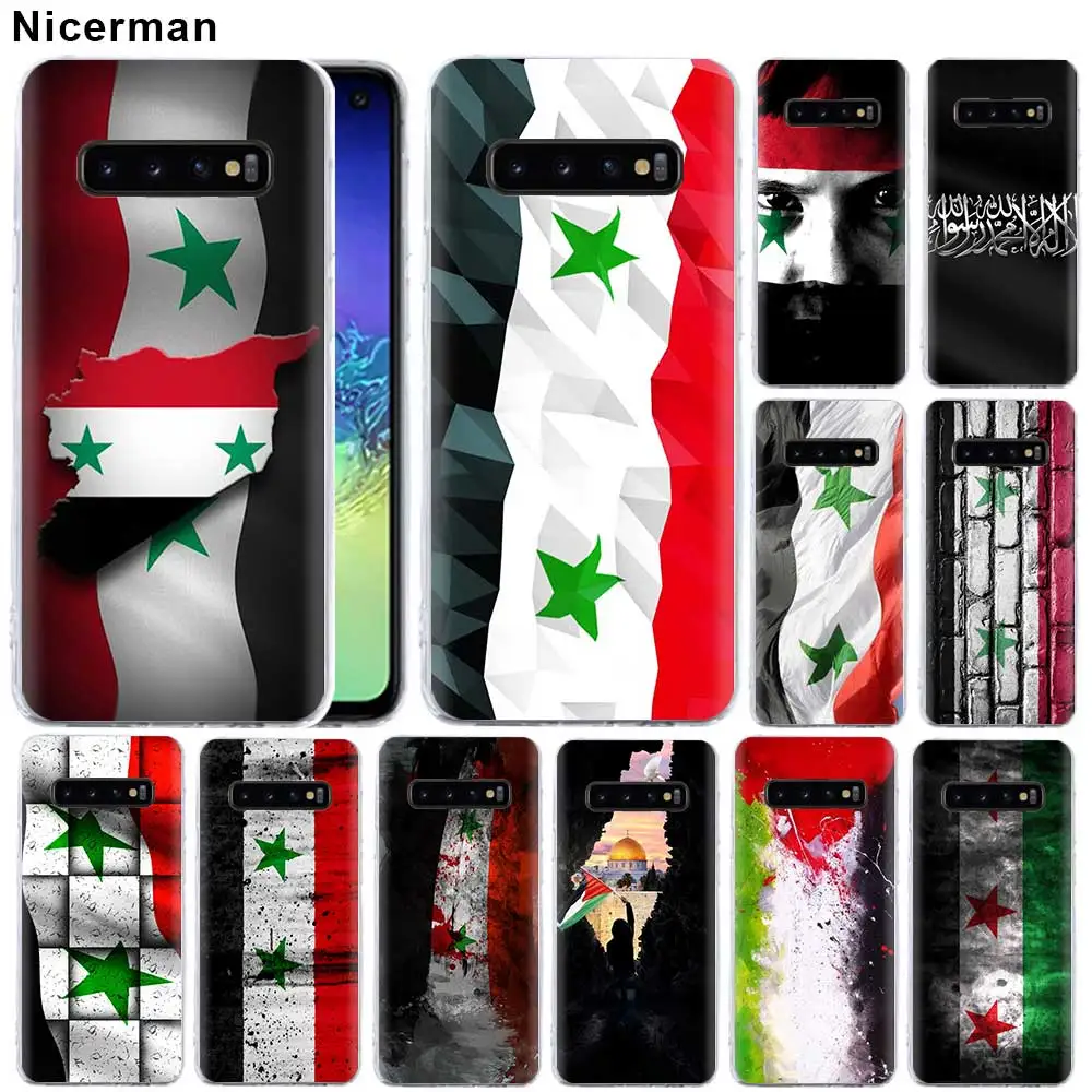 Syria Flag Silicone Case for Samsung Galaxy S10 Plus S10e S9 S8 Plus Note 8 9 M30 Cover Clear Soft Patterns TPU Shell
Syria Flag Silicone Case for Samsung Galaxy S10 Plus S10e S9 S8 Plus Note 8 9 M30 Cover Clear Soft Patterns TPU Shell