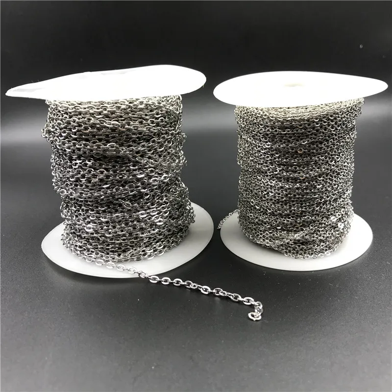 10m/lot Width 2mm 3mm Silver Tone Stainless Steel Chains Bulk Necklace Findings Metal Open Link Chain for Diy Jewelry Making
10m/lot Width 2mm 3mm Silver Tone Stainless Steel Chains Bulk Necklace Findings Metal Open Link Chain for Diy Jewelry Making