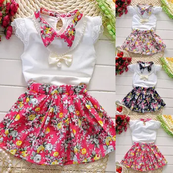 US New Fashion Children Clothing Sets Infant Baby Girls Clothes Floral Skirts White O-Neck Sleeveless Tops For Kids Girls Suit
US New Fashion Children Clothing Sets Infant Baby Girls Clothes Floral Skirts White O-Neck Sleeveless Tops For Kids Girls Suit