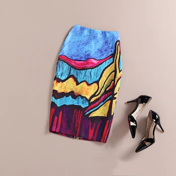 2016 New Vintage England Style Art Oil Painting Print Elastic Autumn And Winter Basic Skirt Pencil Knee-Length Skirt
2016 New Vintage England Style Art Oil Painting Print Elastic Autumn And Winter Basic Skirt Pencil Knee-Length Skirt