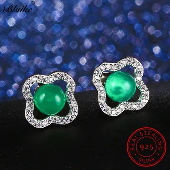 Blaike Vintage Green Chalcedony Clover Stud Earrings 100% Real 925 Sterling Silver Zircon Earrings Birthstone Fine Jewelry Gifts
Blaike Vintage Green Chalcedony Clover Stud Earrings 100% Real 925 Sterling Silver Zircon Earrings Birthstone Fine Jewelry Gifts