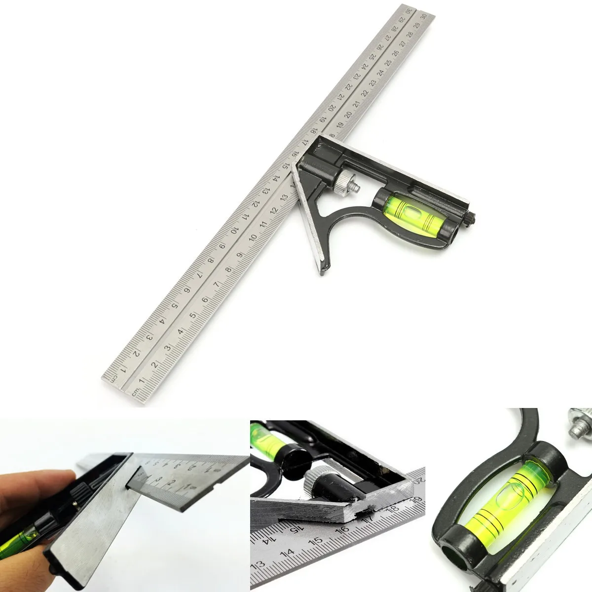 JIGUOOR Precise Measuring Tools Aluminium Combination Square DIY Workshop Hardware Angle Spirit Level 12" (300mm)
JIGUOOR Precise Measuring Tools Aluminium Combination Square DIY Workshop Hardware Angle Spirit Level 12" (300mm)