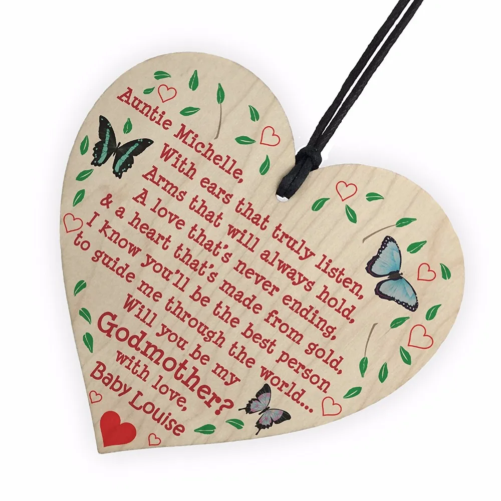 Will You Be My Godmother Personalised Wooden Hanging Heart Cute Love Gift Sign Christmas Home DIY Decorations Small Pendant
Will You Be My Godmother Personalised Wooden Hanging Heart Cute Love Gift Sign Christmas Home DIY Decorations Small Pendant
