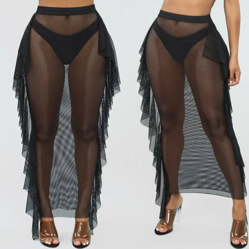 Summer Womens Fish Net See Through Beach Skirt Sexy Perspective Swimming Bikini Cover Up High Waist Tassel Vacation Beach Skirts
Summer Womens Fish Net See Through Beach Skirt Sexy Perspective Swimming Bikini Cover Up High Waist Tassel Vacation Beach Skirts