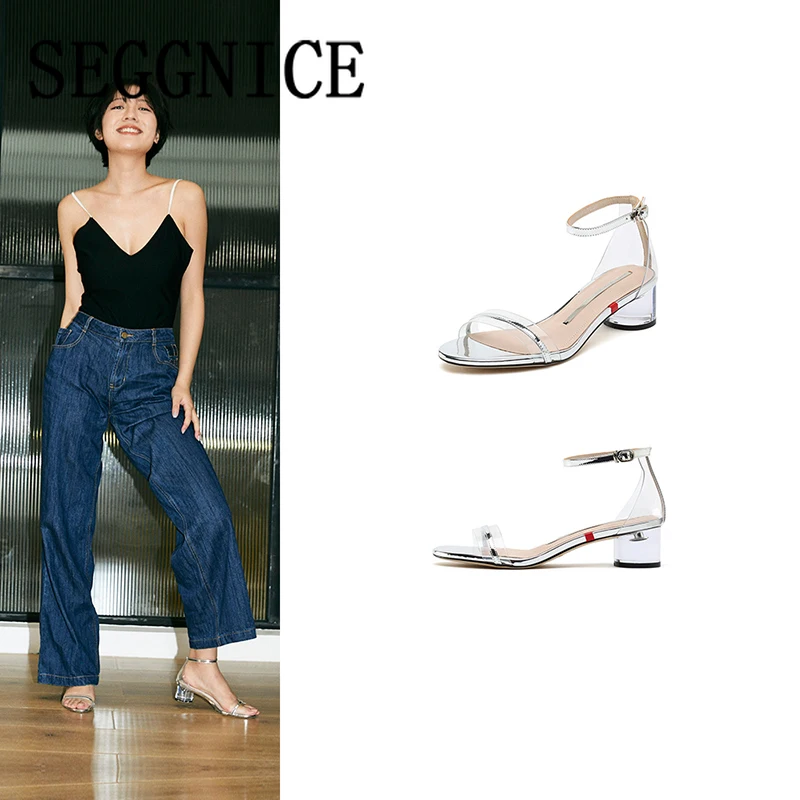 SEGGNICE Women's Casual Sandals Transparent Heel Shoes Summer 2019 Elegant Ladies Luxury Designer Sandals Genuine Leather Women
SEGGNICE Women's Casual Sandals Transparent Heel Shoes Summer 2019 Elegant Ladies Luxury Designer Sandals Genuine Leather Women
