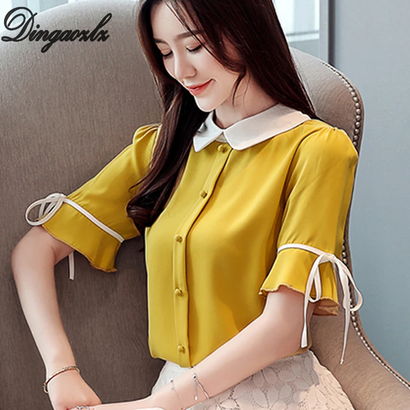 Dingaozlz 3XL Summer Women clothes Slim Short Sleeve Casual Chiffon Blouse Shirt Bow tie Plus size clothing
Dingaozlz 3XL Summer Women clothes Slim Short Sleeve Casual Chiffon Blouse Shirt Bow tie Plus size clothing
