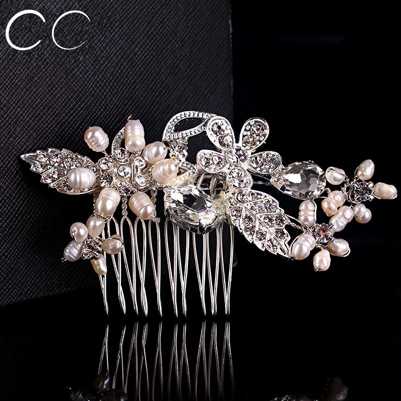 Bridal Hair Comb Tiara Wedding Austrian Crystal Simulates Pearl Hairwear for Women Fashion Jewelry Chic Accessories A001 | Украшения и