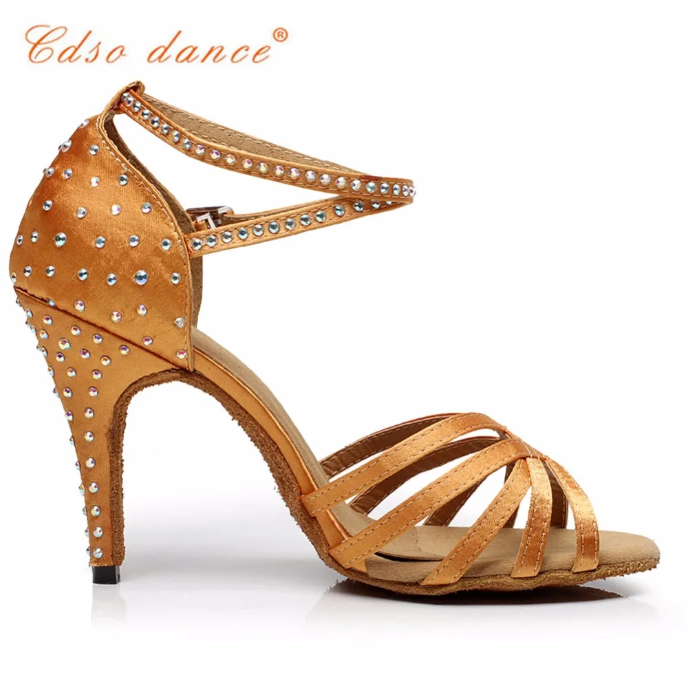 Cdso-dance-brand-shoes-10315-New-arrvial-Bronze-black-Rhinestone-salsa-shoe-Women-s-Satin-Latin