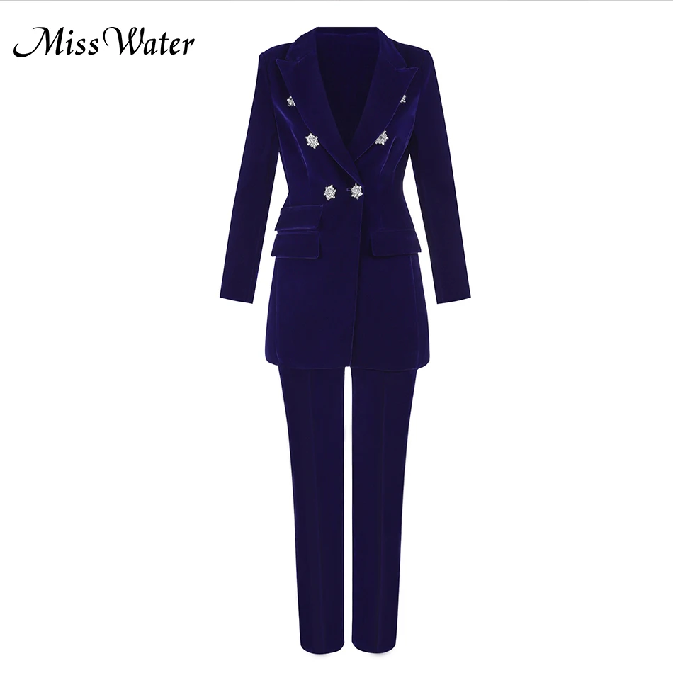 Miss Water 2018 New Blue Women Safari Suits Solid Full Length Trousers V-Neck Tops flowerSingle Breasted Celebrity Evening Suits
Miss Water 2018 New Blue Women Safari Suits Solid Full Length Trousers V-Neck Tops flowerSingle Breasted Celebrity Evening Suits