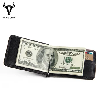 Mingclan Slim Brand Men Women Genuine Leather Bifold Male Purse Billfold Wallet Money Clip Female Clamp For Cash Holder Clips
Mingclan Slim Brand Men Women Genuine Leather Bifold Male Purse Billfold Wallet Money Clip Female Clamp For Cash Holder Clips