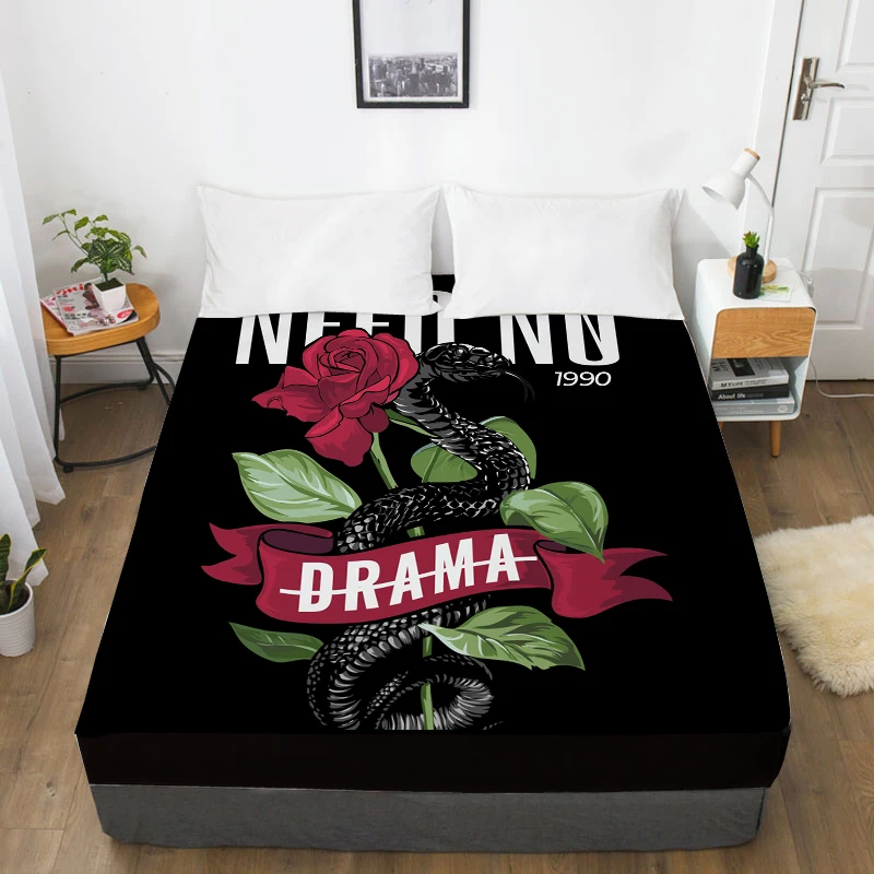 3D Custom Bed Sheet With Elastic,Fitted Sheet Queen/King,Rose Flower Mattress Cover, 200/150/160/180x200 bedsheet,drop ship