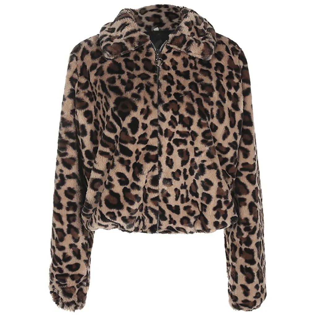 CHAMSGEND Women's New Fashion Leopard Furry Warm Coat 2018 Winter Casual Stand Zipper Faux Fur Long-Sleeved Coat Jacket No27
CHAMSGEND Women's New Fashion Leopard Furry Warm Coat 2018 Winter Casual Stand Zipper Faux Fur Long-Sleeved Coat Jacket No27