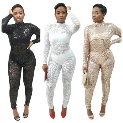 2018 Women sequin Jumpsuit Long Sleeve Nightclub Wear Women Sexy Female Casual Slim Bodycon Jumpsuit Bodycon Rompers
2018 Women sequin Jumpsuit Long Sleeve Nightclub Wear Women Sexy Female Casual Slim Bodycon Jumpsuit Bodycon Rompers