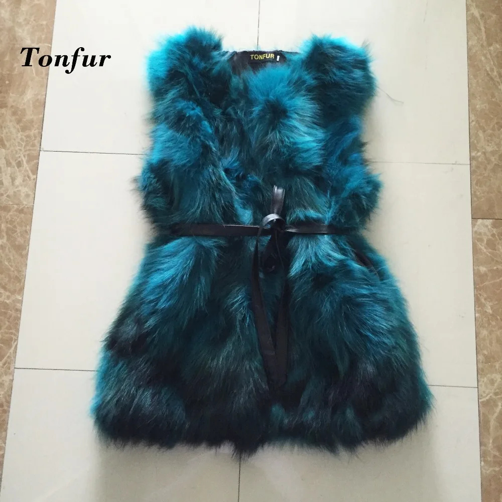 

Luxury Thick Warm Waistcoat 2019 New Female Factory Customize Plus Size Natural Real Raccoon Fur Vest Wholesale Gilet tbsr62