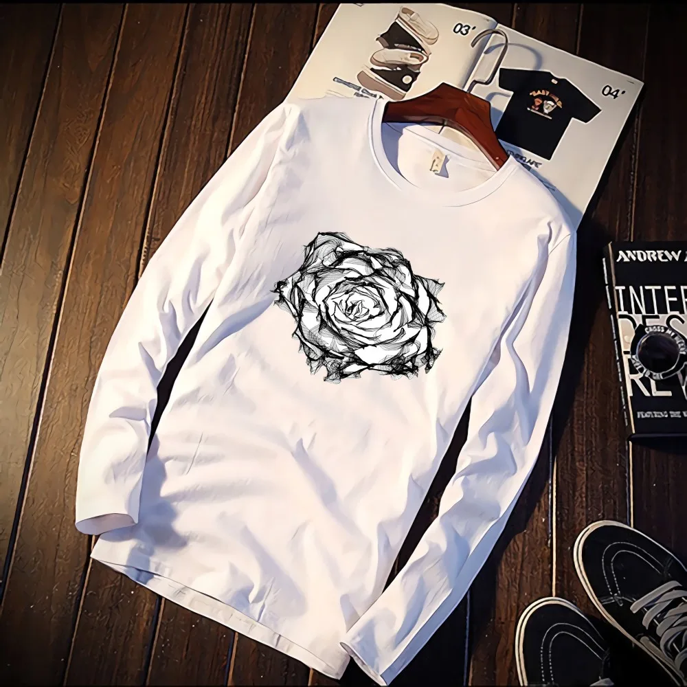 2019 Pure Cotton T-Shirt Flowers Ink Painted Abstract Art Printed Long Sleeve Fashion Casual Tops & Tees Brand Unisex Clothing
2019 Pure Cotton T-Shirt Flowers Ink Painted Abstract Art Printed Long Sleeve Fashion Casual Tops & Tees Brand Unisex Clothing