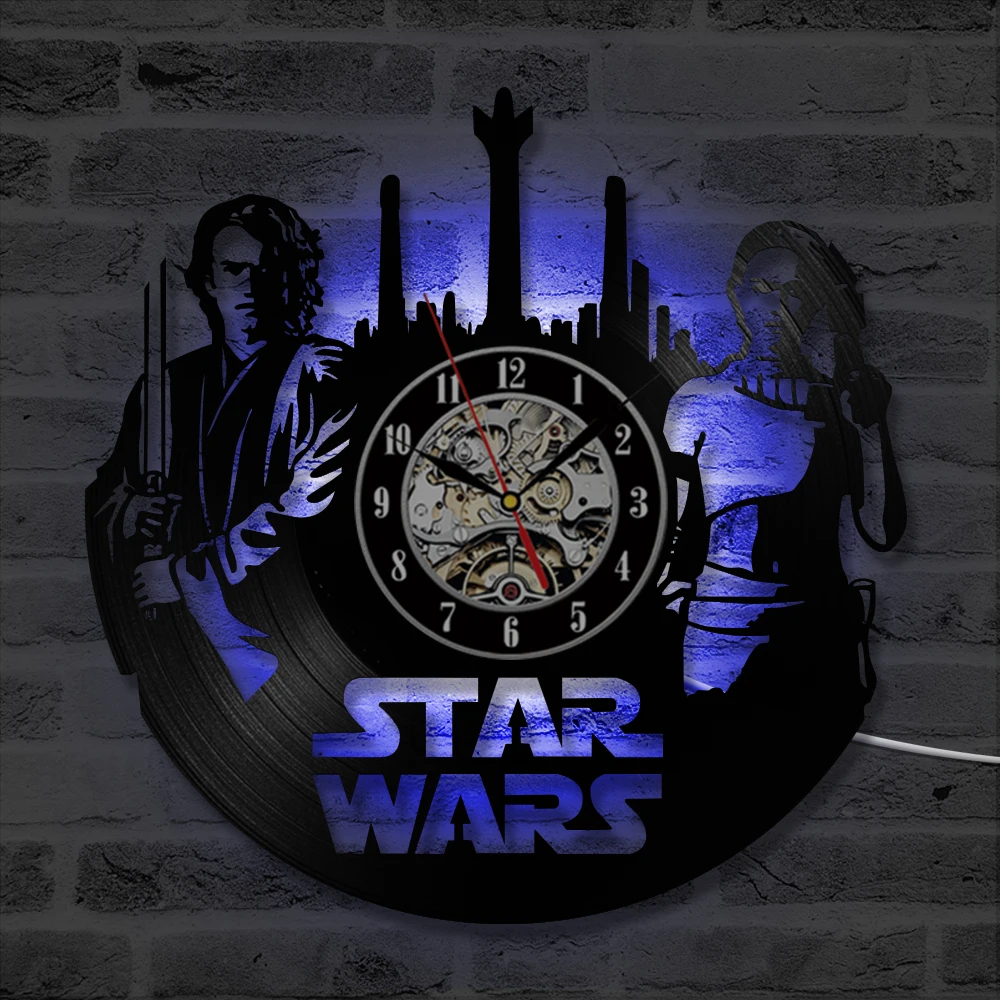 Anakin Skywalker Padme Amidala Star Wars Vinyl Record Clock Home Decor Room Art Handmade Vintage Silent Hanging LED Wall Clock
Anakin Skywalker Padme Amidala Star Wars Vinyl Record Clock Home Decor Room Art Handmade Vintage Silent Hanging LED Wall Clock