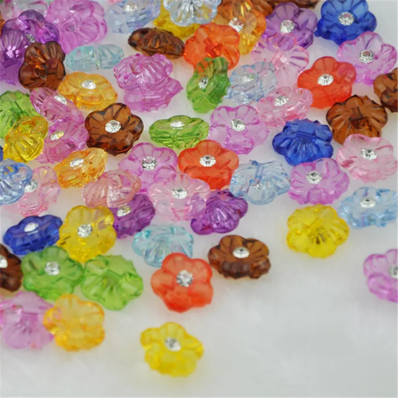 50/100pcs Mix New! Fancy Plastic button With Rinestone sewing craft appliques Lots PT06 | Дом и сад