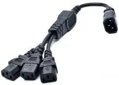 

1 pcs IEC 320 C14 Male Plug to 3XC13 Female Y Type Splitter Power Cord 10A, 250V,C14 to 3 x C13 Power Adapter Cable,30cm