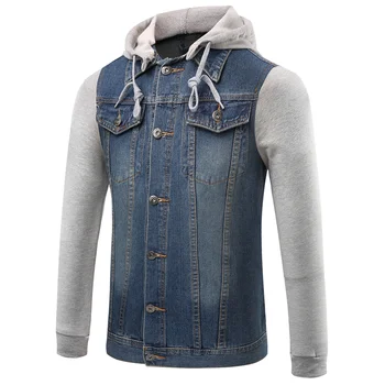 Mens Denim Jackets Nice New Fashion Autumn Jeans Jackets Male Sling Hooded Stitching Jacket Coats Denim Coat Clothing M-4XL
Mens Denim Jackets Nice New Fashion Autumn Jeans Jackets Male Sling Hooded Stitching Jacket Coats Denim Coat Clothing M-4XL