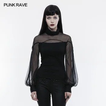 Punk Rave Casual Cotton Hollow Out Perspective Victorian Black Gothic Sexy Women T-Shirt 
Punk Rave Casual Cotton Hollow Out Perspective Victorian Black Gothic Sexy Women T-Shirt