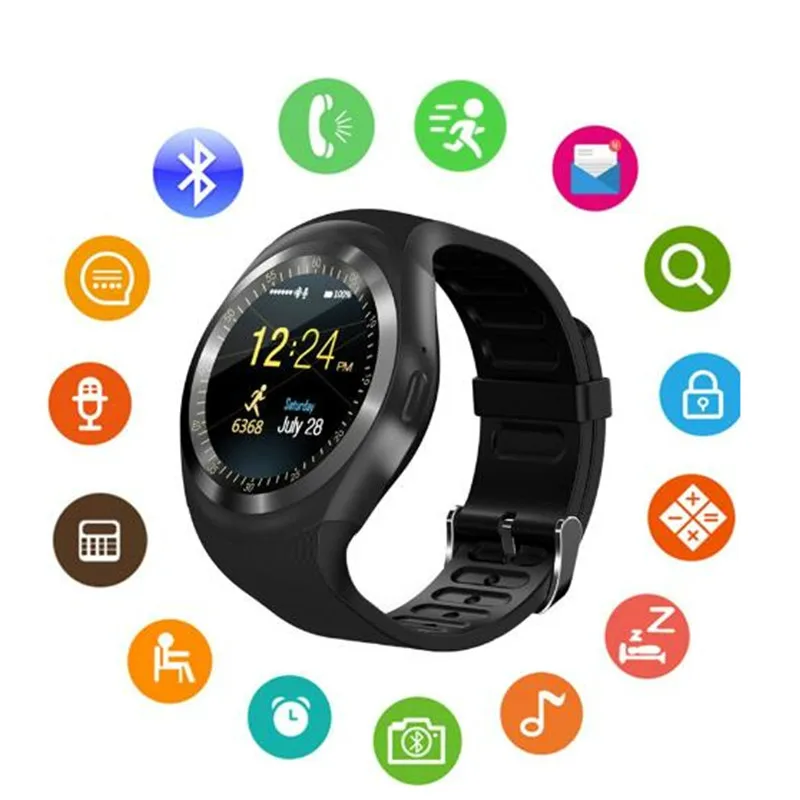 

Y1 Smartwatch Bluetooth Smart Watch Reloj Relogio 2G GSM SIM App Sync Mp3 for Apple iPhone Xiaomi Android Phones PK DZ09 KW18